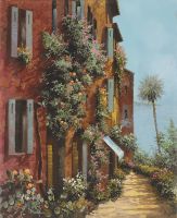 Фреска Ortograf Городской пейзаж живопись 11522 Фактура флок FLK Флизелин (2,2*2,7) Коричневый/Зеленый/Голубой, Город/Пейзаж/Живопись — фото 2, Фрески