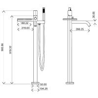 Смеситель для ванны Boheme Stick 129-GM.2 Оружейная сталь — фото 2, Смесители
