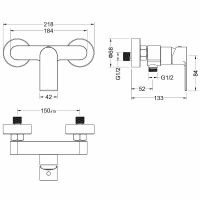 Смеситель для душа Aquatek Лира AQ1460MB Черный матовый — фото 2, Смеситель для душа