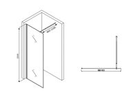 Душевая перегородка Abber Immer Offen 90 AG61090B профиль Черный стекло прозрачное — фото 4, Душевые перегородки