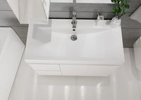 Тумба под раковину 1MarKa Cube 100Н У79527 Белый глянец — фото 7, Тумбы под раковину