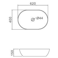 Раковина-чаша Gappo 62 GT302 Белая — фото 2, Раковины накладные