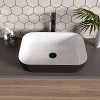 Раковина-чаша Grossman 46 GR-4041BW Белая Черная — фото 3, Раковины накладные