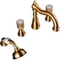 Смеситель на борт ванны Boheme Royal Cristal 391-Royal/CRST Бронза — фото 1, Смесители