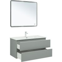 Тумба под раковину Aquanet Вега 100 329599 подвесная Мисти грин — фото 11, Тумбы под раковину