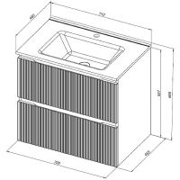 Тумба под раковину Aquanet Джейн 70 335428 подвесная Маренго — фото 11, Тумбы под раковину