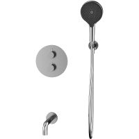 Смеситель для ванны Whitecross Y brushed nickel YSET10TOPNIB с термостатом Брашированный никель — фото 2, Смесители