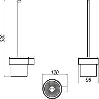 Ершик для унитаза Altasan Лотос ЛТ90Х Хром — фото 5, Ершики для унитаза