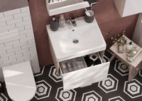 Товар: Тумба под раковину Aquaton Асти 55 1A263101AXD70 подвесная Белая глянцевая Ясень шимо - фото 8 Тумба под раковину Aquaton Асти 55 1A263101AXD70 подвесная Белая глянцевая Ясень шимо — фото 8, Мебель для ванной