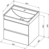 Тумба под раковину Aquanet Вега 60 329589 подвесная Маренго — фото 20, Тумбы под раковину