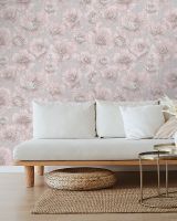 Обои Solo Fluid E105005 Винил на флизелине (1,06*10) Серый/Розовый, Цветы — фото 3, Обои для стен