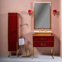 Зеркало Boheme Armadi Art Monaco 70 566-RG с подсветкой Бордо Золото — фото 4, Мебель для ванной