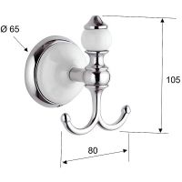 Товар: Двойной крючок Remer Epoca EP50CR Хром - фото 2 Двойной крючок Remer Epoca EP50CR Хром — фото 2, Крючки для полотенец