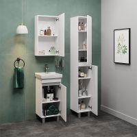 Тумба под раковину Onika Милтон Квадро 40 104009 Белая — фото 6, Тумбы под раковину