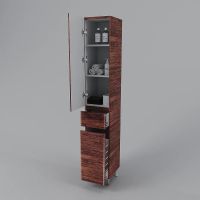 Шкаф пенал Style Line Атлантика 35 L Люкс Plus СС-00002222 с бельевой корзиной Старое дерево — фото 6, Мебель для ванной