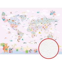 Фреска детская Ortograf Little Friends 34384 Фактура бархат FX Флизелин (4*3) Розовый/Разноцветный, Карты/Животные — фото 1, Фрески