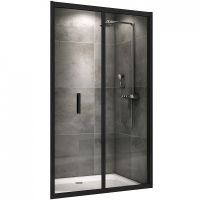 Душевая дверь Abber Sonnenstrand 120 AG07120B профиль Черный стекло прозрачное — фото 1, Складные душевые двери