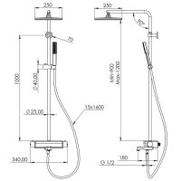 Товар: Душевая система Teska Mira DK3780 Черный матовый - фото 2 Душевая система Teska Mira DK3780 Черный матовый — фото 2, Душевые стойки