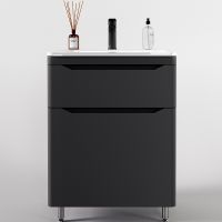 Тумба под раковину Style Line Марелла 70 Люкс Plus СС-00002400 Серый матовый антискрейтч — фото 1, Мебель для ванной