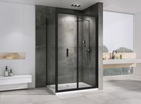 Душевой уголок Abber Sonnenstrand 100х70 AG07100B-S70B профиль Черный стекло прозрачное — фото 2, Прямоугольные душевые уголки