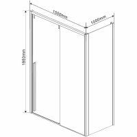 Душевой уголок Vincea Lugano 150х100 VSR-1L1015CLB-1 профиль Черный стекло прозрачное — фото 6, Душевые уголки