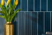 Керамическая плитка Amadis Stripes Cobalto Crackle 8436552229576 настенная 6,5х26,1 см — фото 2, Керамическая плитка