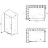 Товар: Душевой уголок Abber Schwarzer Diamant 150x80 AG30150BMH-S80BM профиль Черный стекло матовое - фото 5 Душевой уголок Abber Schwarzer Diamant 150x80 AG30150BMH-S80BM профиль Черный стекло матовое — фото 5, Прямоугольные душевые уголки