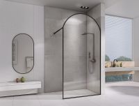 Душевая перегородка Abber Immer Offen 100 AG64100BN8 профиль Черный стекло прозрачное — фото 3, Душевые перегородки