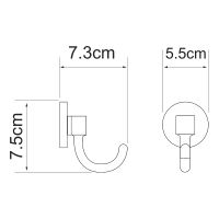 Крючок WasserKRAFT Rhein K-6223 Хром — фото 4, Крючки для полотенец