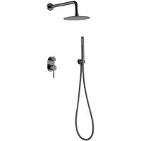 Душевая система Boheme Uno 464-SGM Оружейная сталь глянцевая — фото 1, Душевое оборудование. Душевая программа