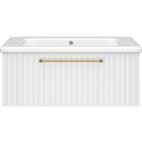 Тумба с раковиной Brevita Alicante 90 УТ000015978 подвесная Белая матовая — фото 2, Мебель для ванной