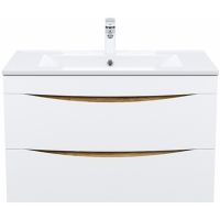 Тумба с раковиной Iddis Cloud 80 CLO80Y0i95K подвесная Белая матовая Дуб золотистый — фото 2, Тумбы с раковиной