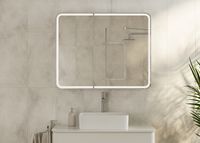 Зеркальный шкаф Creto Eles 100 20-1000800WH с подсветкой Белый — фото 5, Мебель для ванной