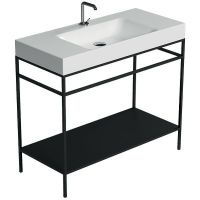 Консоль под раковину Kerasan Cento 100 924431 Черная матовая — фото 1, Мебель для ванной