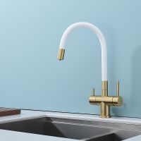 Смеситель для кухни Splenka S70.64.03 Золото матовое Белый — фото 19, Смесители для кухни