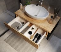 Тумба под раковину 1MarKa Grunge Loft 100П У85844 подвесная Дуб вотан — фото 4, Тумбы под раковину