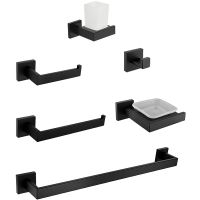 Набор аксессуаров для ванной Boch Mann CR-F25B BM9641 Черный матовый — фото 1, Наборы аксессуаров для ванной комнаты