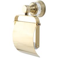 Держатель туалетной бумаги Boheme Aura 10241-G с крышкой Золото — фото 1, Держатели туалетной бумаги