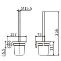 Ершик для унитаза CeramaLux Bell 53513 Хром — фото 2, Ершики для унитаза