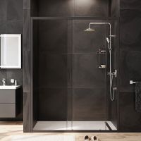 Товар: Душевая дверь AM.PM Gem 150 W90G-150-1-195BT профиль Черный матовый стекло прозрачное - фото 4 Душевая дверь AM.PM Gem 150 W90G-150-1-195BT профиль Черный матовый стекло прозрачное — фото 4, Душевые двери в нишу