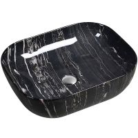 Раковина-чаша SantiLine 50 SL-7029 Черный мрамор — фото 1, Раковины накладные