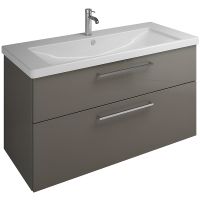 Тумба с раковиной Burgbad Eqio 123 SEZA123F2010C0001*1 подвесная Серый глянец — фото 1, Мебель для ванной