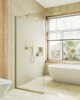 Товар: Душевая перегородка Maybah Glass MGD-700-3у 790x1950 в узком профиле Золото стекло сатиновое - фото 2 Душевая перегородка Maybah Glass MGD-700-3у 790x1950 в узком профиле Золото стекло сатиновое — фото 2, Душевые перегородки