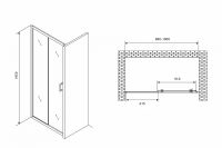 Душевая дверь Abber Schwarzer Diamant 100 профиль Черный стекло прозрачное арт-AG30100B5 — фото 4, Раздвижные душевые двери