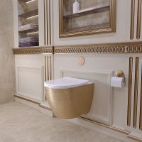 Товар: Унитаз Grossman GR-4455GWS (GR-4455GWLS) подвесной Золото Белый с сиденьем Микролифт - фото 4 Унитаз Grossman GR-4455GWS (GR-4455GWLS) подвесной Золото Белый с сиденьем Микролифт — фото 4, Подвесные унитазы