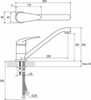 Смеситель для кухни Ravak Suzan SN 016.00 X070038 Хром — фото 5, Смесители для кухни
