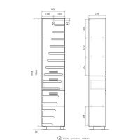 Шкаф пенал Volna Joli 40 pnJOLI40-01 Белый — фото 9, Пеналы для ванной комнаты