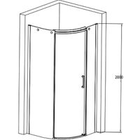 Душевой уголок Jacob Delafon Contra 90x90 L E22R90L-GA профиль Хром стекло прозрачное — фото 4, Душевые уголки четверть круга