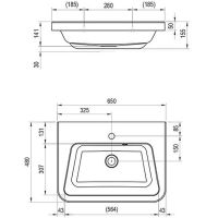 Раковина Ravak 10° 65 XJI01165000 Белая — фото 6, Раковины встраиваемые сверху