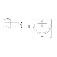 Товар: Раковина Santeri Родничок 45 1.3131.0.S00.10B.0 Белая - фото 3 Раковина Santeri Родничок 45 1.3131.0.S00.10B.0 Белая — фото 3, Раковины подвесные